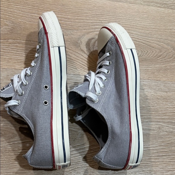 Converse Chuck Taylor’s Wolf Gray and White All Star Sneakers - Picture 6 of 7